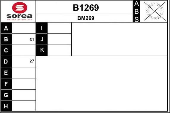 SNRA B1269 - Приводний вал autocars.com.ua