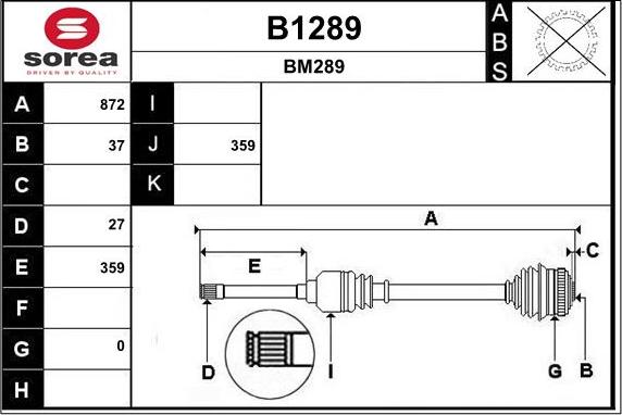 SNRA B1289 - Приводний вал autocars.com.ua