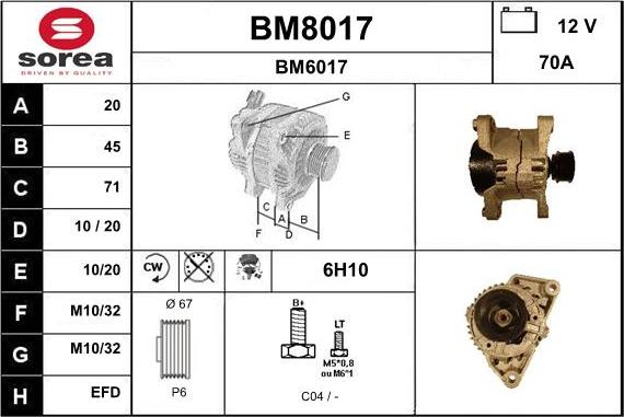 SNRA BM8017 - Генератор autocars.com.ua