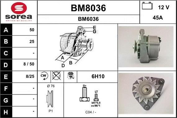 SNRA BM8036 - Генератор autocars.com.ua