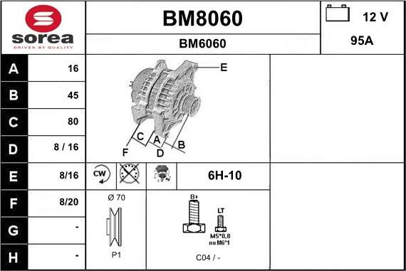 SNRA BM8060 - Генератор autocars.com.ua