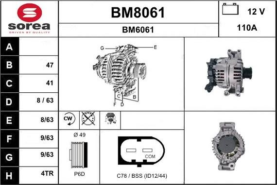 SNRA BM8061 - Генератор autocars.com.ua