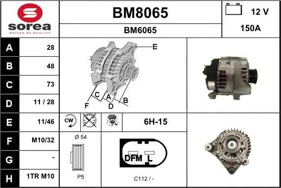 SNRA BM8065 - Генератор autocars.com.ua