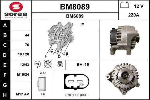 SNRA BM8089 - Генератор autocars.com.ua