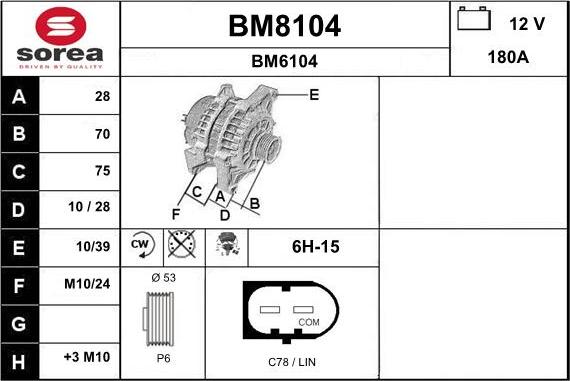 SNRA BM8104 - Генератор autocars.com.ua