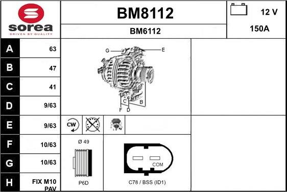 SNRA BM8112 - Генератор autocars.com.ua