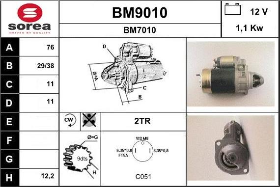 SNRA BM9010 - Стартер avtokuzovplus.com.ua