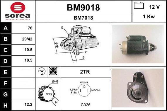 SNRA BM9018 - Стартер autodnr.net