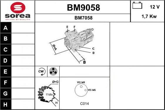 SNRA BM9058 - Стартер avtokuzovplus.com.ua