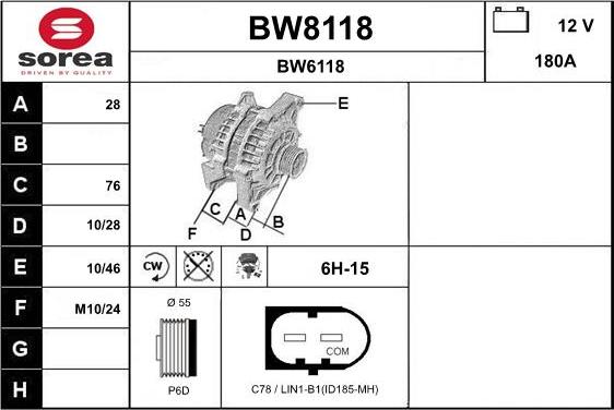 SNRA BW8118 - Генератор avtokuzovplus.com.ua