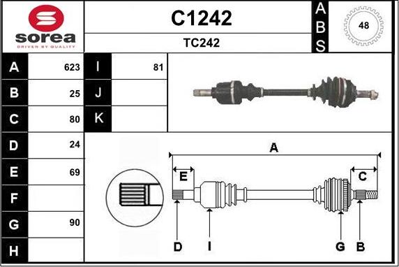 SNRA C1242 - Приводной вал autodnr.net