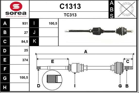 SNRA C1313 - Приводной вал autodnr.net