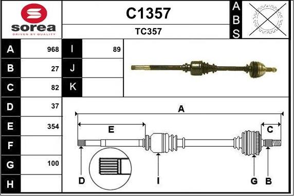 SNRA C1357 - Приводной вал avtokuzovplus.com.ua