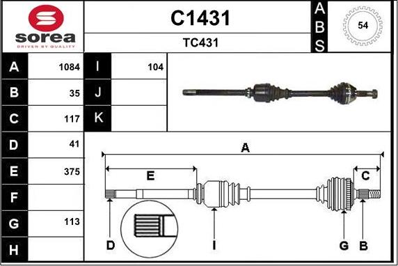 SNRA C1431 - Приводной вал autodnr.net