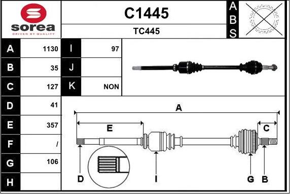 SNRA C1445 - Приводной вал autodnr.net