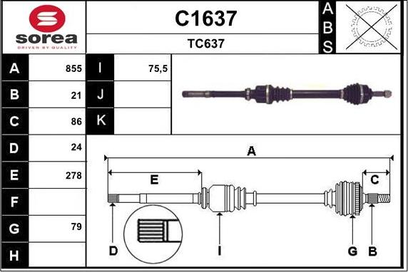 SNRA C1637 - Приводной вал autodnr.net