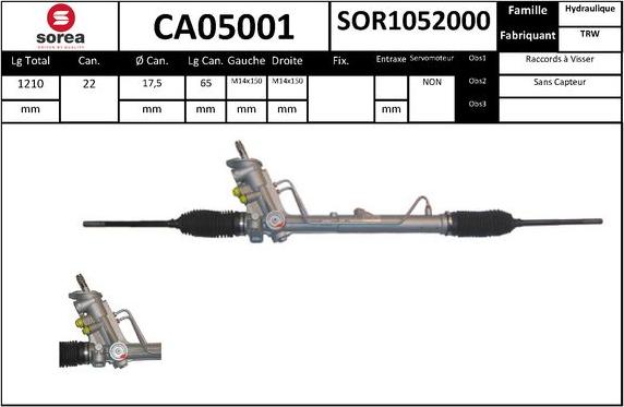 SNRA CA05001 - Рулевой механизм, рейка autodnr.net