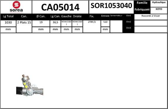 SNRA CA05014 - Рулевой механизм, рейка autodnr.net