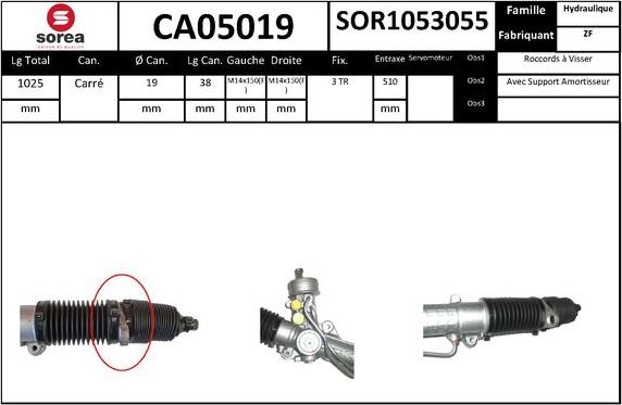 SNRA CA05019 - Рулевой механизм, рейка autodnr.net