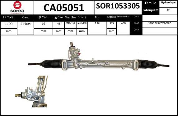 SNRA CA05051 - Рулевой механизм, рейка autodnr.net