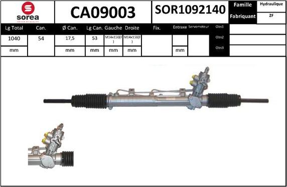 SNRA CA09003 - Рульовий механізм, рейка autocars.com.ua