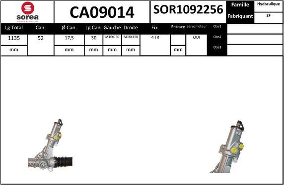 SNRA CA09014 - Рулевой механизм, рейка avtokuzovplus.com.ua