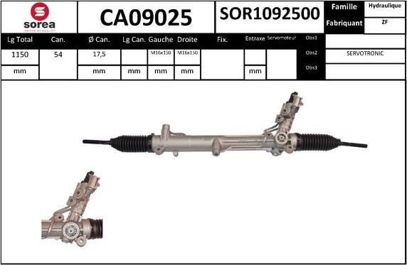 SNRA CA09025 - Рулевой механизм, рейка avtokuzovplus.com.ua