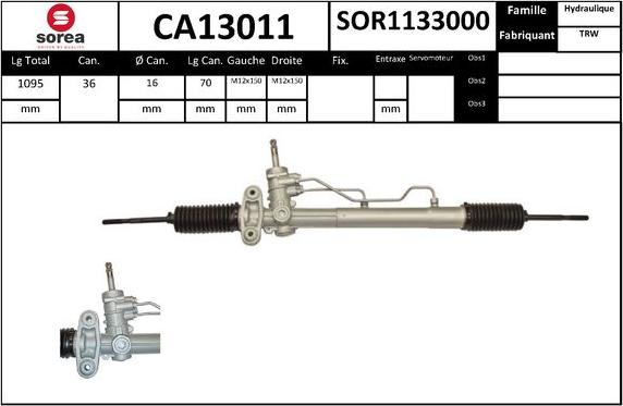 SNRA CA13011 - Рульовий механізм, рейка autocars.com.ua