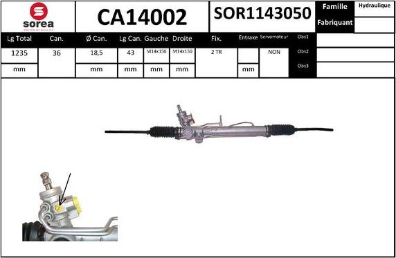 SNRA CA14002 - Рульовий механізм, рейка autocars.com.ua