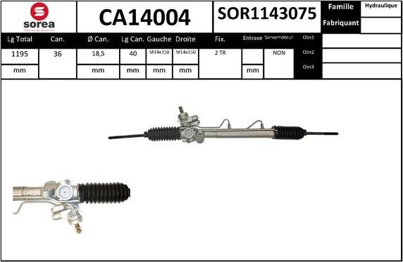 SNRA CA14004 - Рульовий механізм, рейка autocars.com.ua