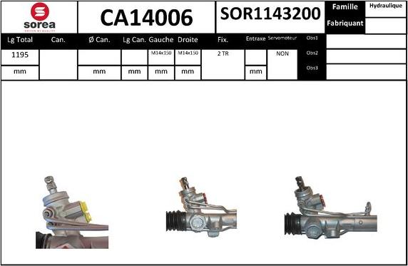 SNRA CA14006 - Рулевой механизм, рейка avtokuzovplus.com.ua