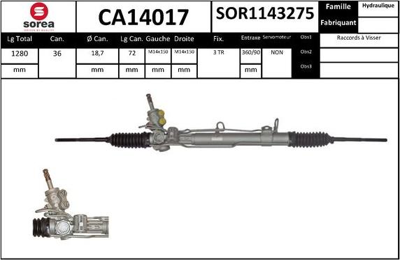 SNRA CA14017 - Рульовий механізм, рейка autocars.com.ua