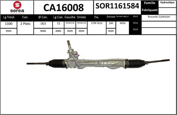 SNRA CA16008 - Рулевой механизм, рейка avtokuzovplus.com.ua