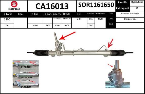 SNRA CA16013 - Рульовий механізм, рейка autocars.com.ua