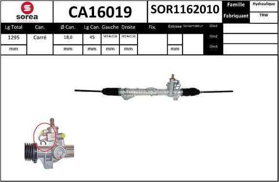 SNRA CA16019 - Рулевой механизм, рейка avtokuzovplus.com.ua