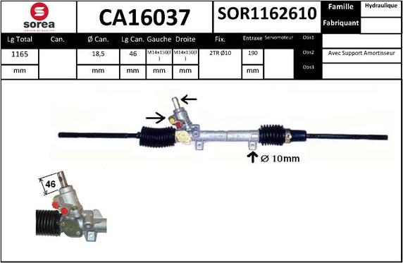 SNRA CA16037 - Рулевой механизм, рейка avtokuzovplus.com.ua