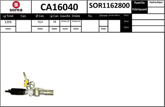 SNRA CA16040 - Рульовий механізм, рейка autocars.com.ua