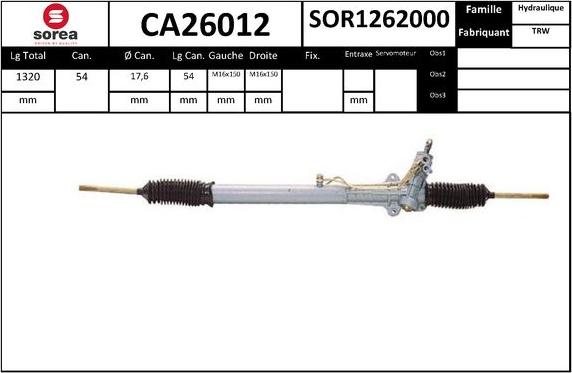 SNRA CA26012 - Рулевой механизм, рейка avtokuzovplus.com.ua