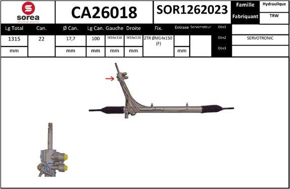 SNRA CA26018 - Рулевой механизм, рейка autodnr.net