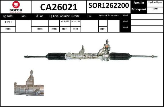 SNRA CA26021 - Рульовий механізм, рейка autocars.com.ua