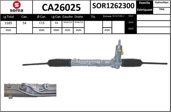 SNRA CA26025 - Рульовий механізм, рейка autocars.com.ua