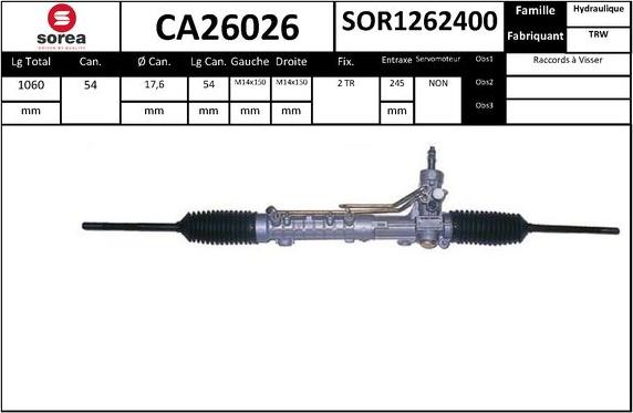 SNRA CA26026 - Рульовий механізм, рейка autocars.com.ua