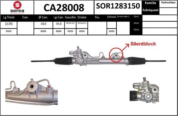 SNRA CA28008 - Рулевой механизм, рейка avtokuzovplus.com.ua