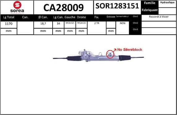 SNRA CA28009 - Рулевой механизм, рейка avtokuzovplus.com.ua