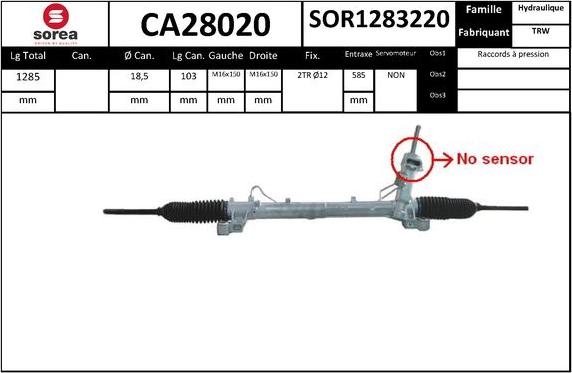 SNRA CA28020 - Рулевой механизм, рейка avtokuzovplus.com.ua