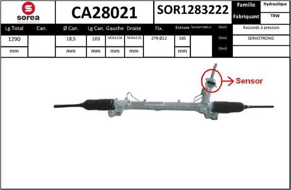 SNRA CA28021 - Рулевой механизм, рейка avtokuzovplus.com.ua