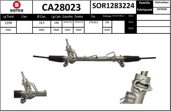 SNRA CA28023 - Рульовий механізм, рейка autocars.com.ua