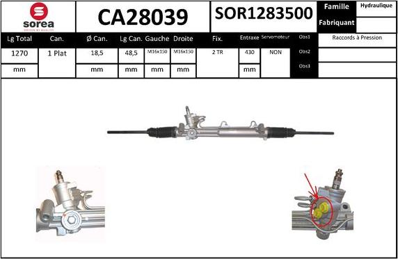 SNRA CA28039 - Рульовий механізм, рейка autocars.com.ua