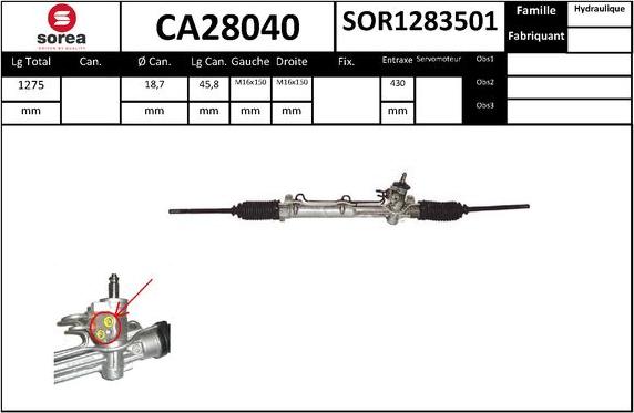 SNRA CA28040 - Рульовий механізм, рейка autocars.com.ua