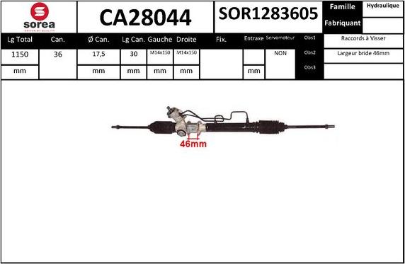 SNRA CA28044 - Рульовий механізм, рейка autocars.com.ua